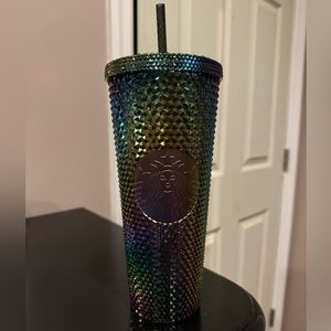 BRAND NEW Starbucks 2023 Oil Slick Rainbow Iridescent Venti Studded Tumbler